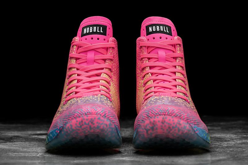 Women's Nobull High-Top Neon Glitch Trainers Pink | SG L3101I